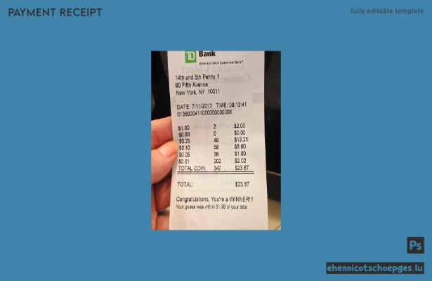 USA Td Bank Zahlungsbeleg Beispielvorschau